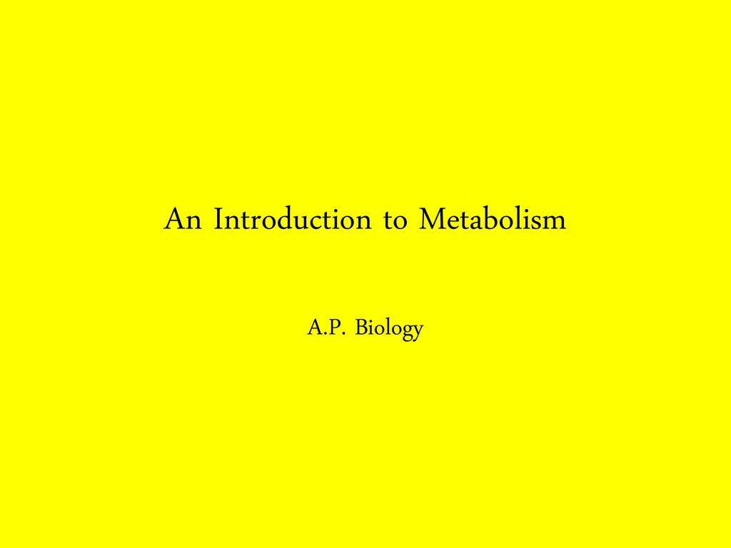 An Introduction To Metabolism - Ppt Download