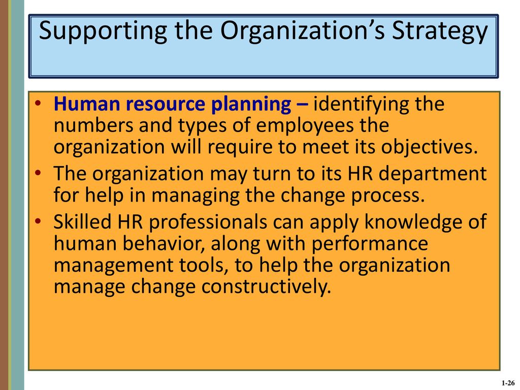 Supporting the Organization’s Strategy