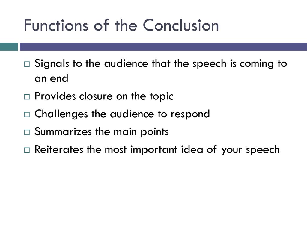 functions of a speech conclusion