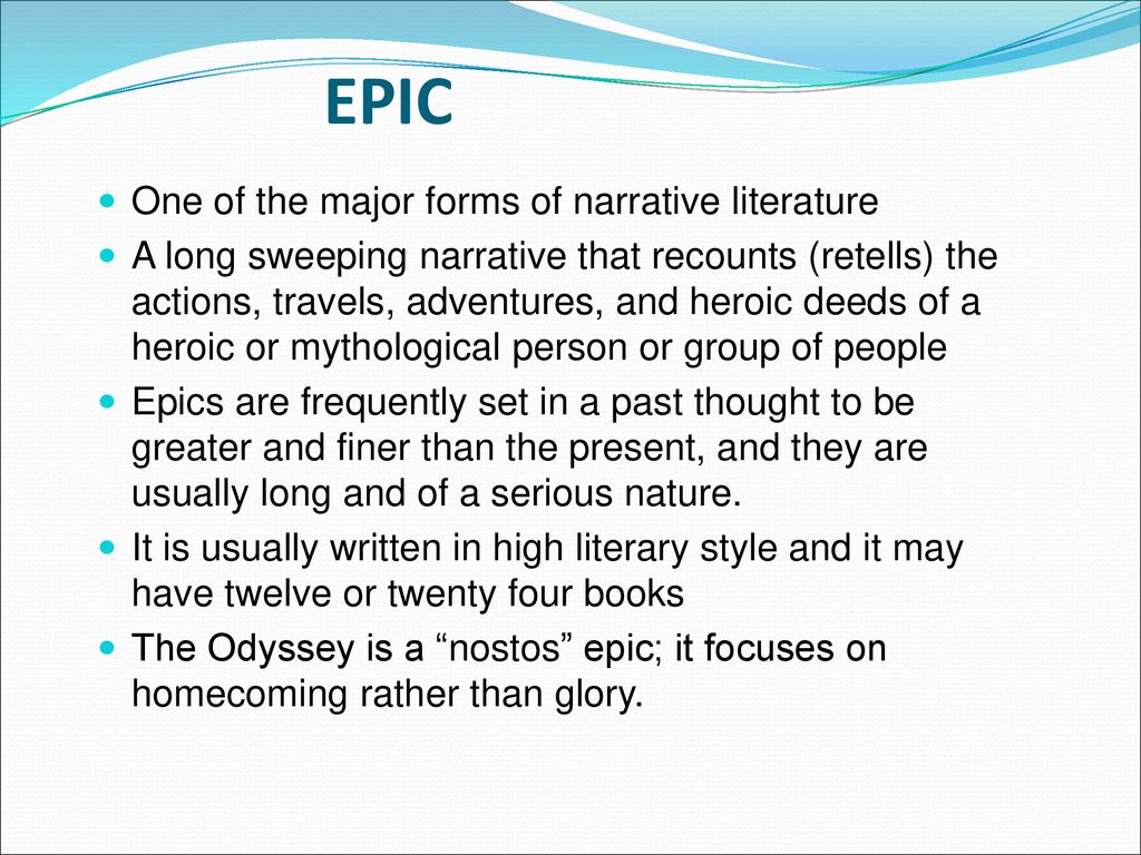 What makes an epic?