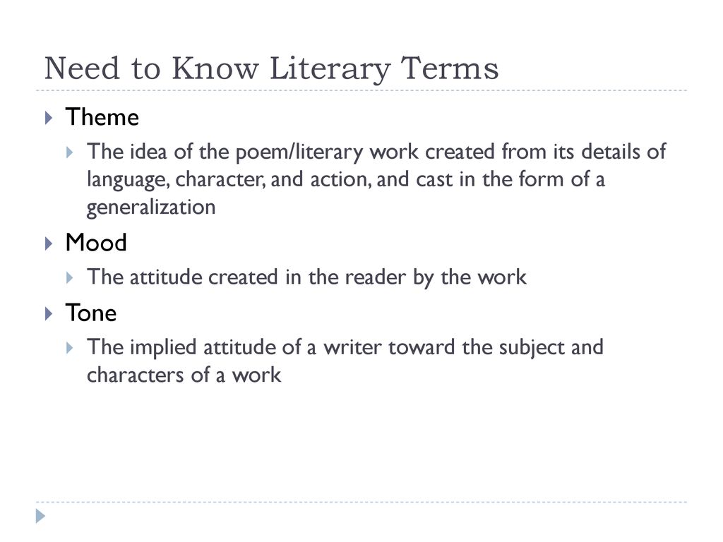 Need to Know Literary Terms. - ppt download