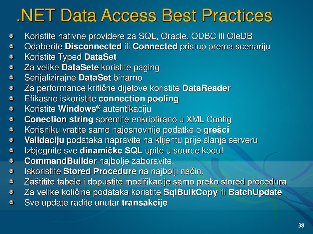  net data access best practices ppt download