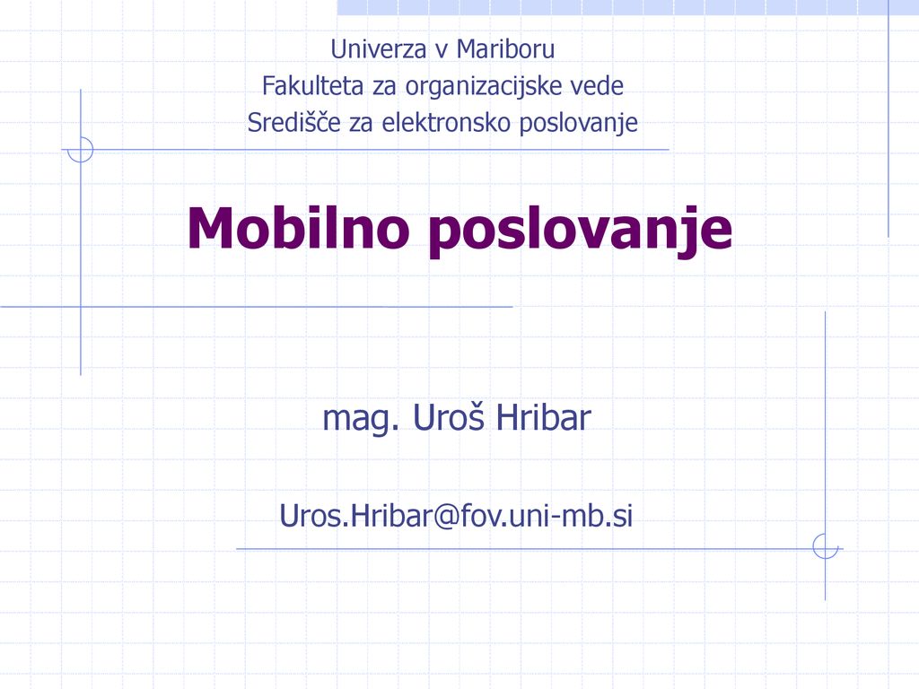 Univerza V Mariboru Fakulteta Za Organizacijske Vede - Ppt Download