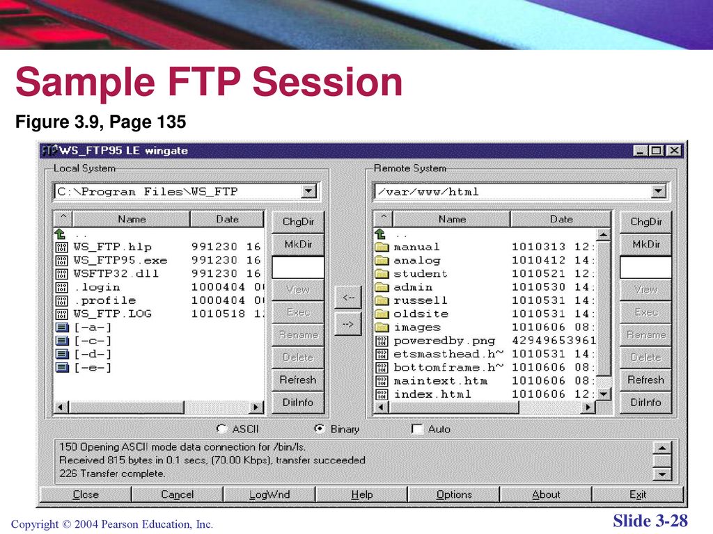 Sample FTP Session Figure 3.9, Page 135