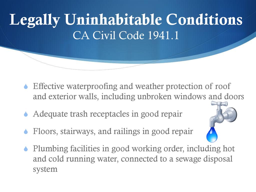 How to handle maintenance habitability issues ppt download