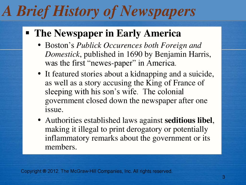 A Brief History of Newspapers