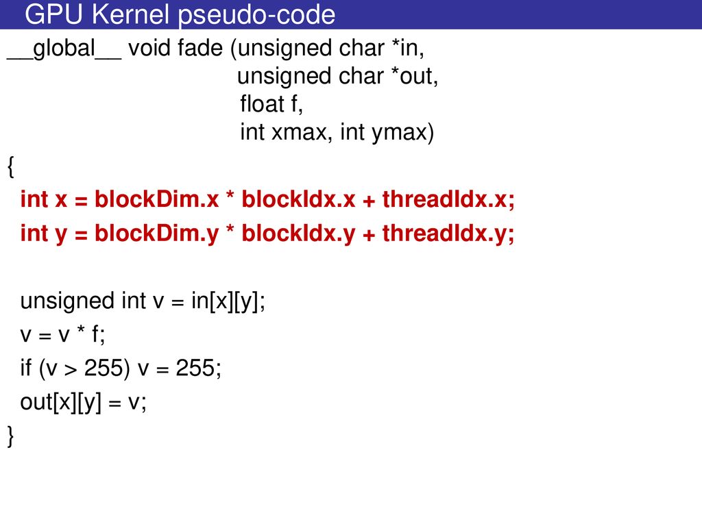 GPU Kernel pseudo-code