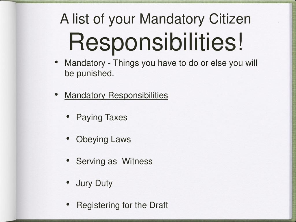 Citizen Responsibilities - ppt download