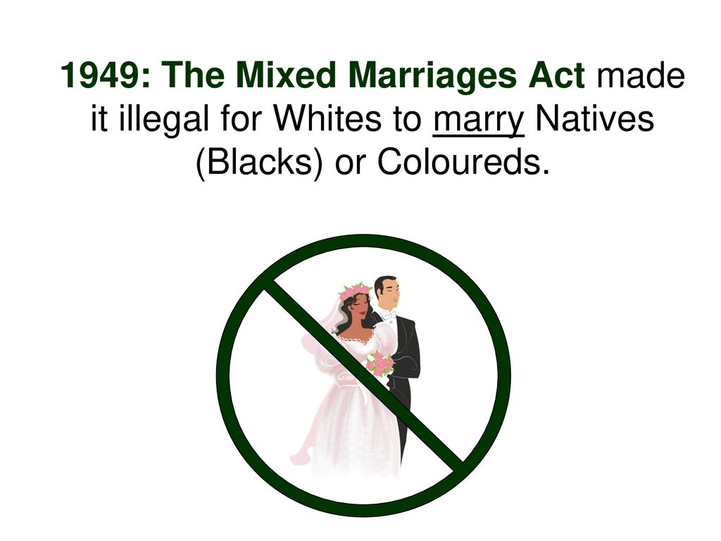 prohibition of mixed marriages act