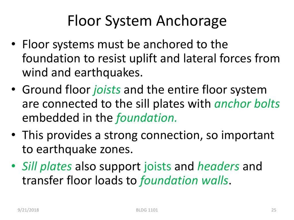 Floor System Anchorage
