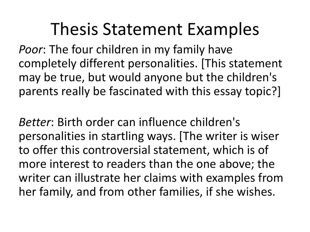 thesis statement about family