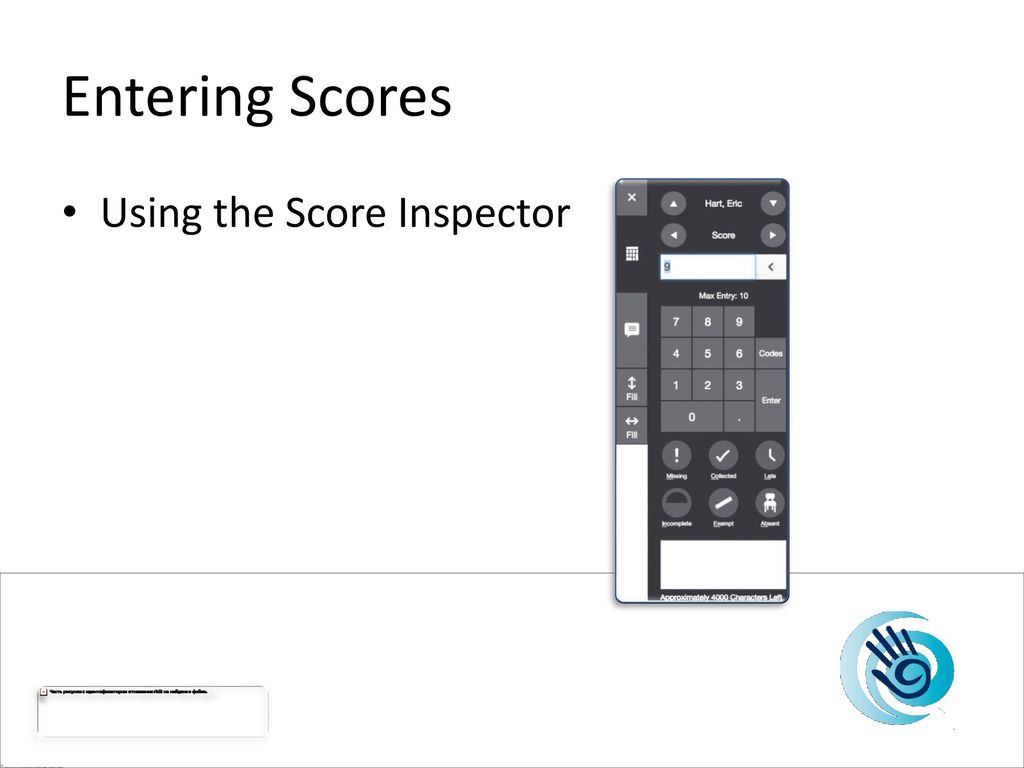 Entering Scores Using the Score Inspector