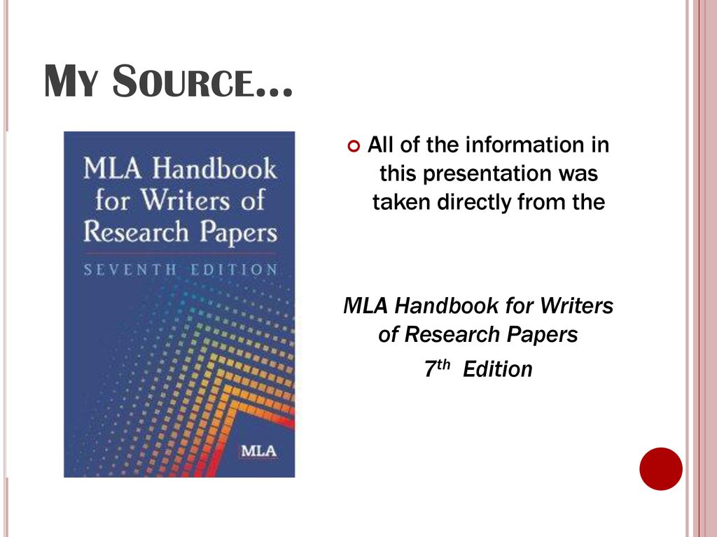 MLA Handbook for Writers of Research Papers