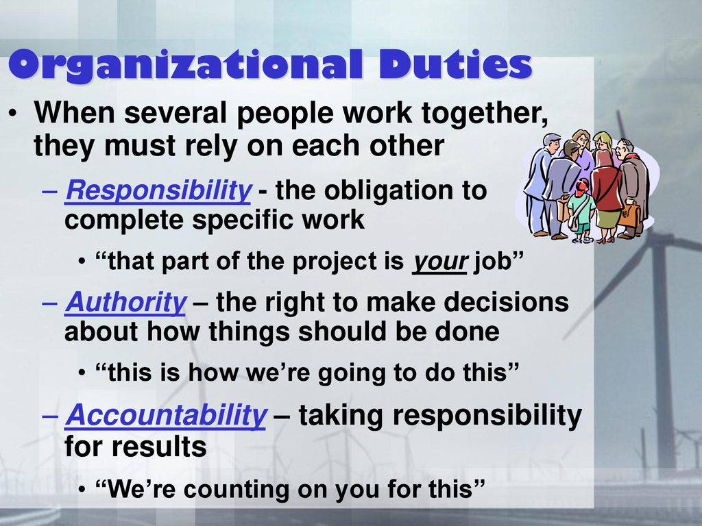Organizational Duties