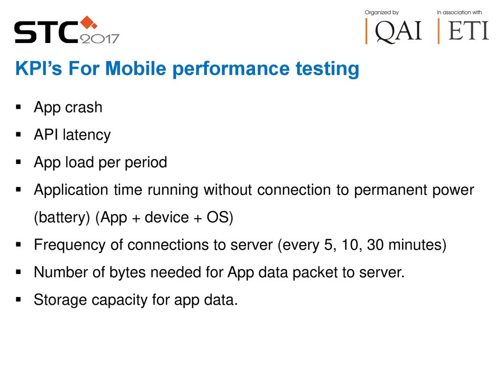 KPI’s For Mobile performance testing