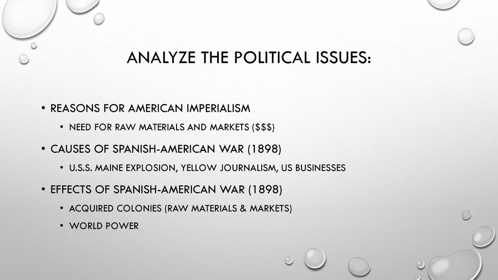 Analyze the political issues: