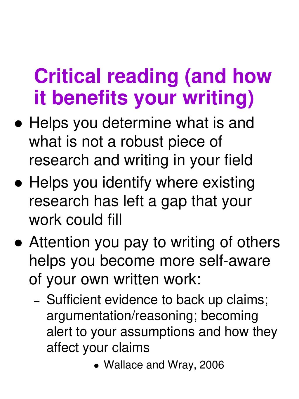 Approaches to critical reading and writing - ppt download