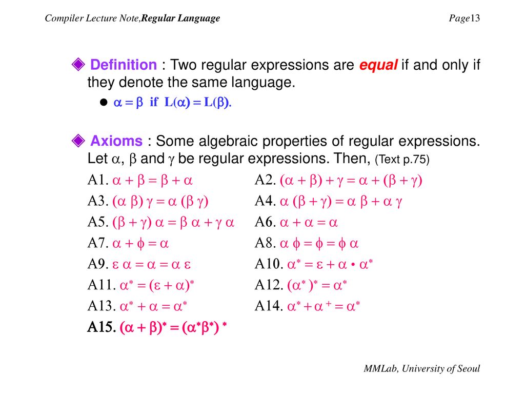 Compiler Lecture Note Regular Language Ppt Download