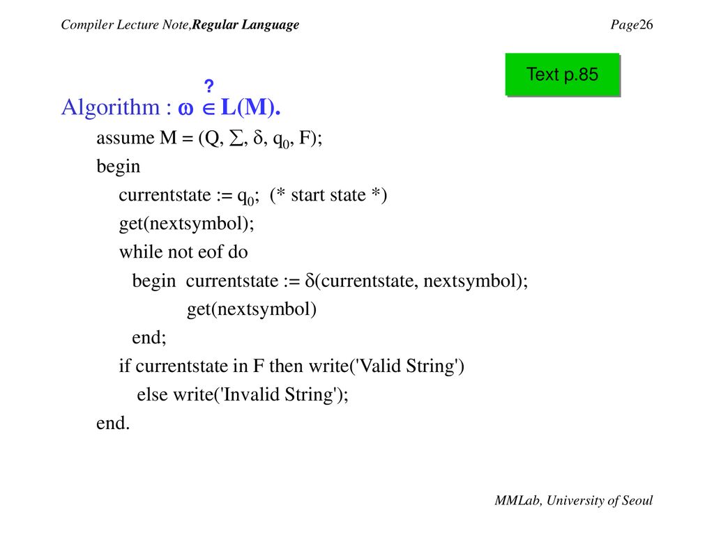 Compiler Lecture Note Regular Language Ppt Download