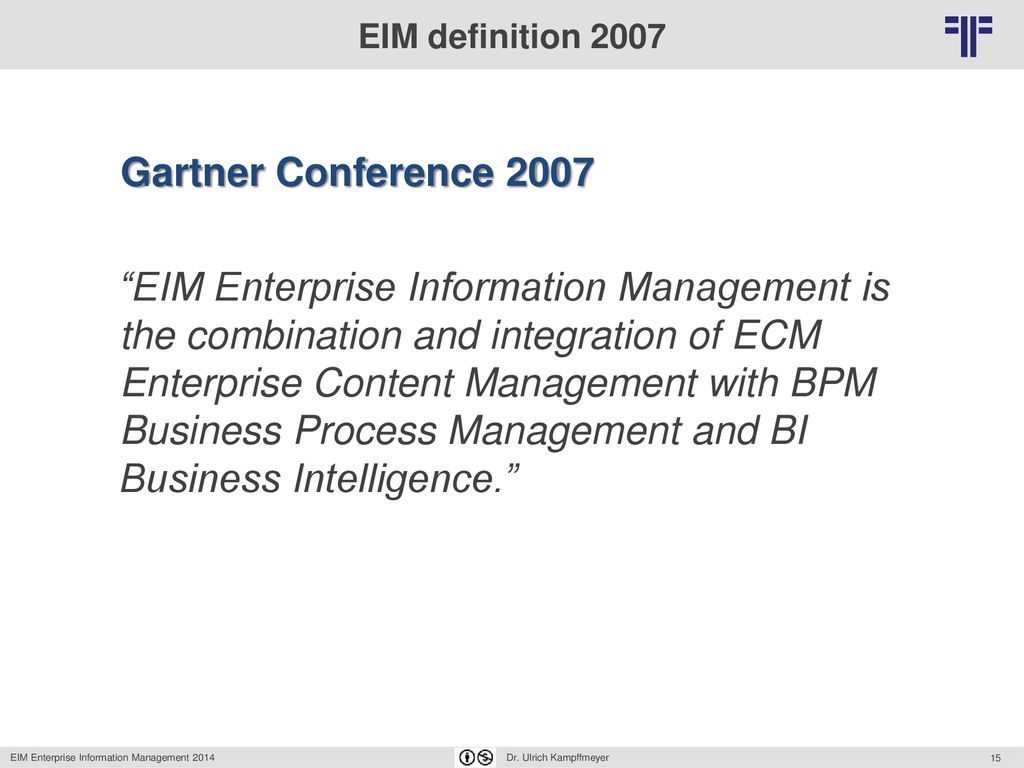 EIM Enterprise Information Management Dr ppt download