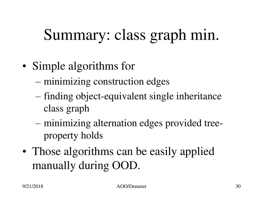 Lecture 8 Style rules: Class graph minimization - ppt download