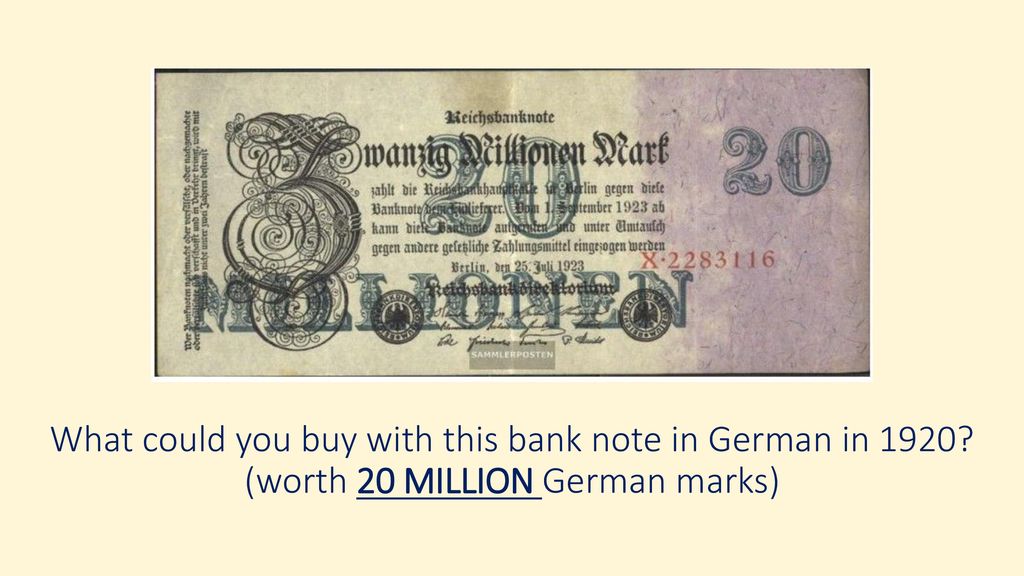 What could you buy with this bank note in German in 1920