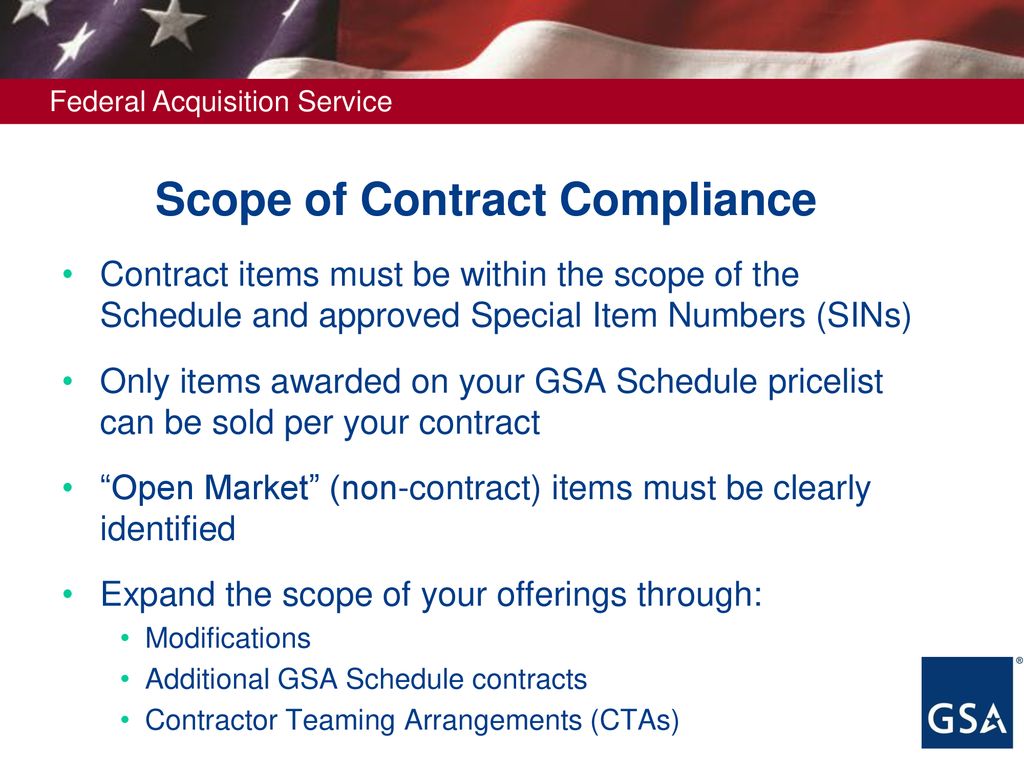 Scope of Contract Compliance