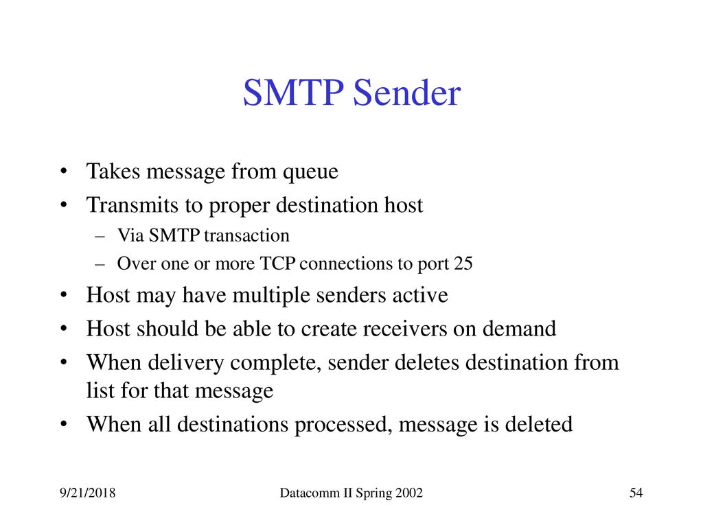 SMTP Sender Takes message from queue