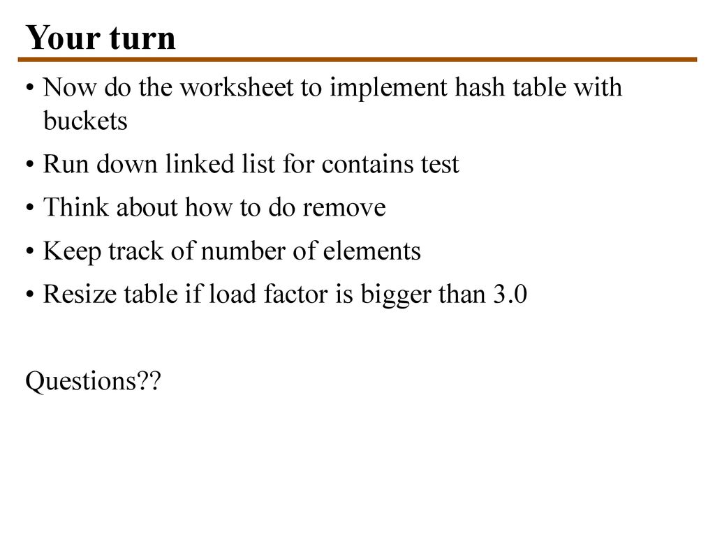 Hash Tables Part II Using Buckets ppt download