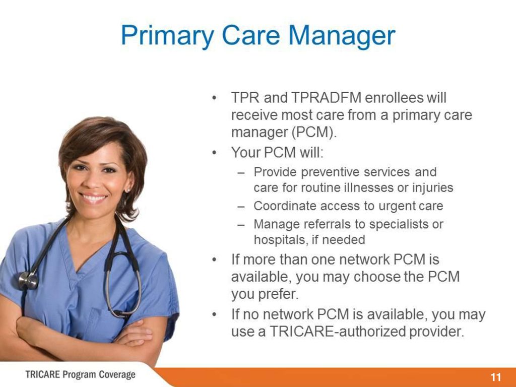 TRICARE Program Coverage: Primary Care Manager