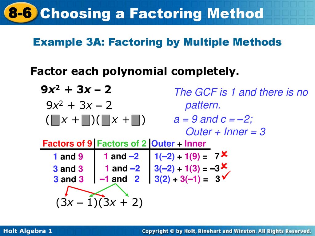 Choosing a Factoring Method - ppt download
