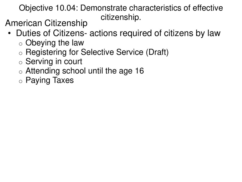 characteristics of effective citizenship