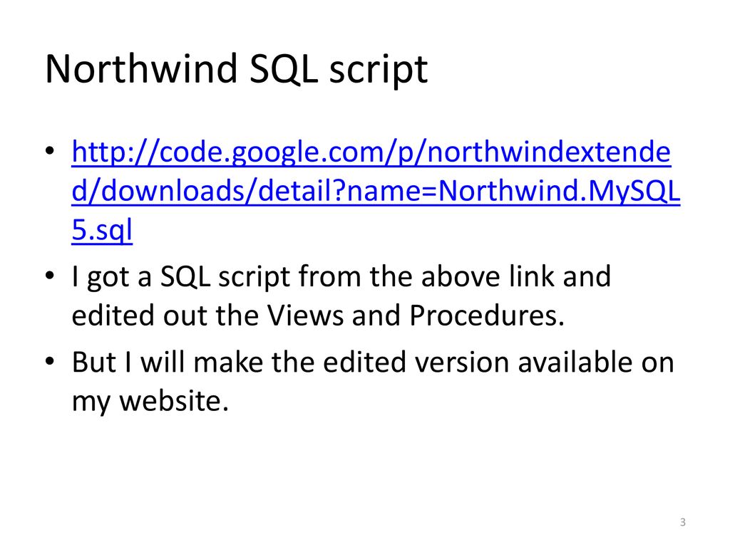 Building the northwind database from a sql script ppt download