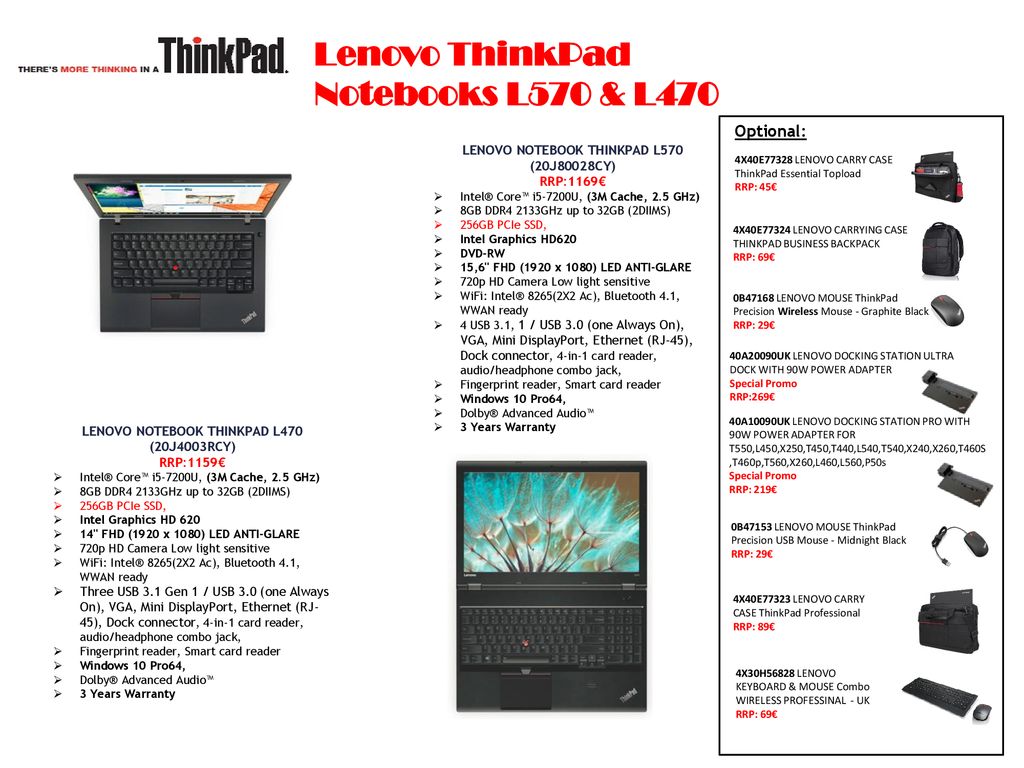 Lenovo ThinkPad L570 15,5 Core i5 2,4GHz RAM 8Go SSD 256Go