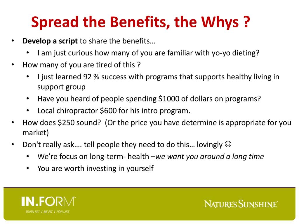 Spread the Benefits, the Whys