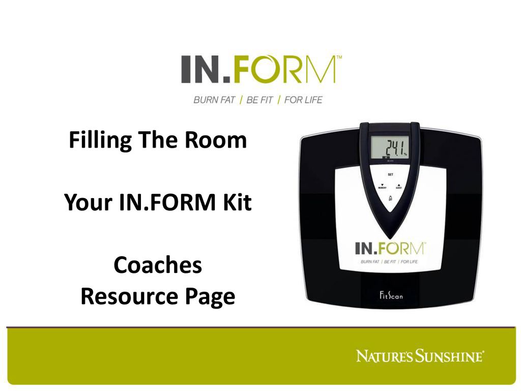 Filling The Room Your IN.FORM Kit Coaches Resource Page