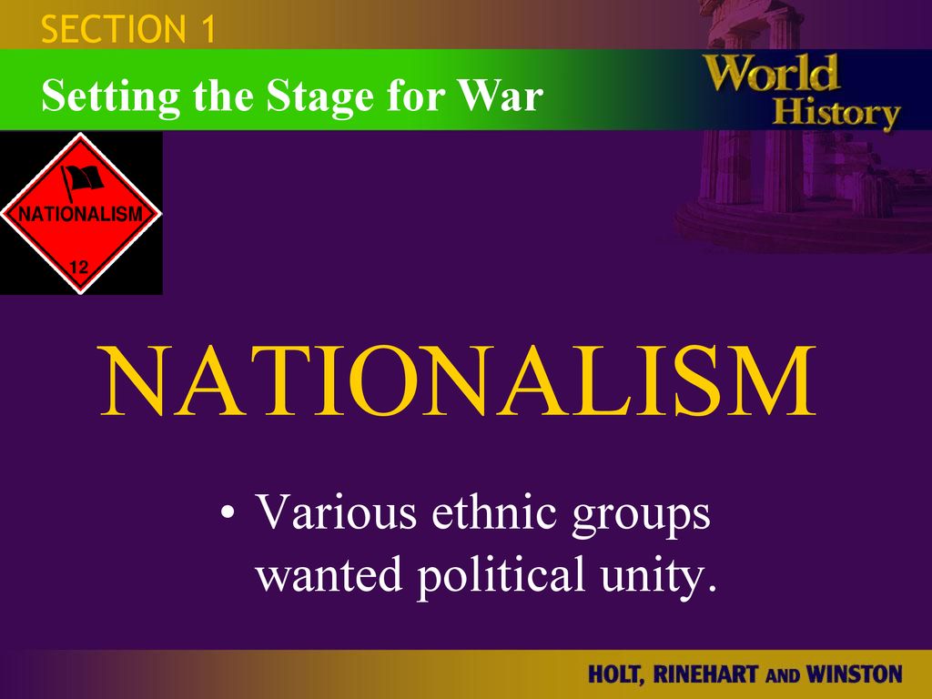 NATIONALISM Various ethnic groups wanted political unity.
