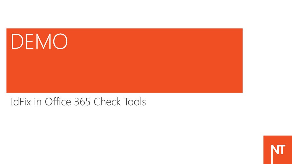 DEMO IdFix in Office 365 Check Tools