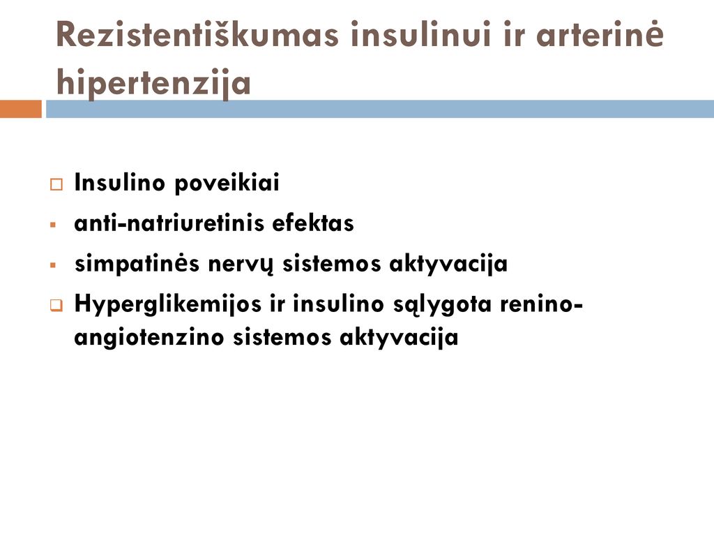 insulinas ir hipertenzija