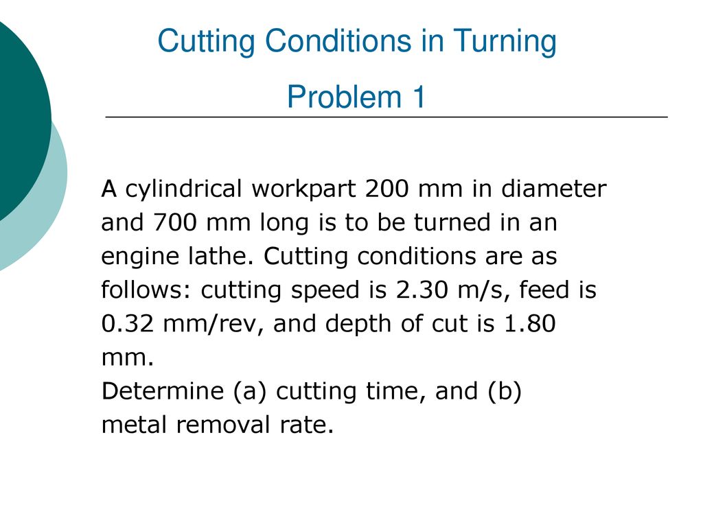 Cutting Conditions in Turning