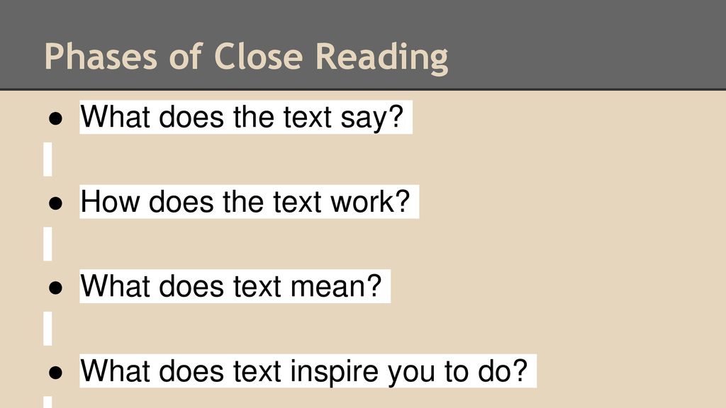 Close reading adapted from work research by d fisher n frey ppt