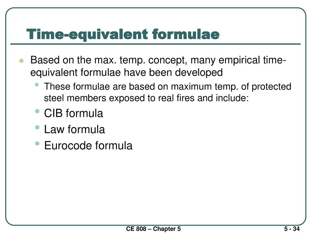 Time-equivalent formulae