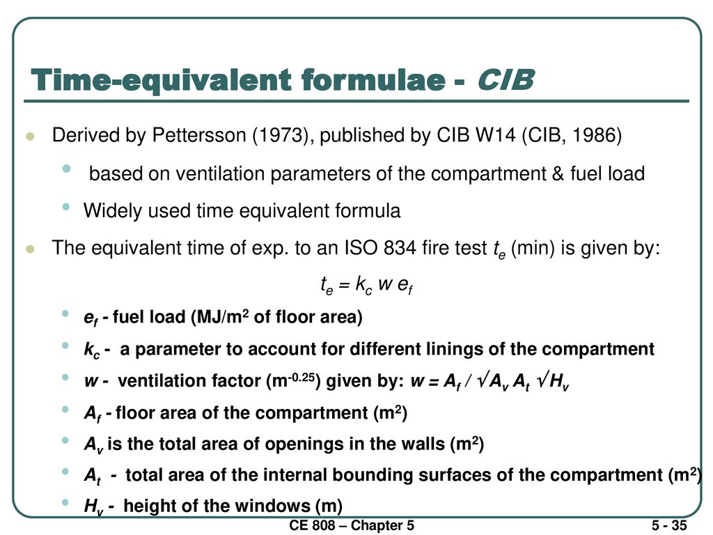 Time-equivalent formulae - CIB