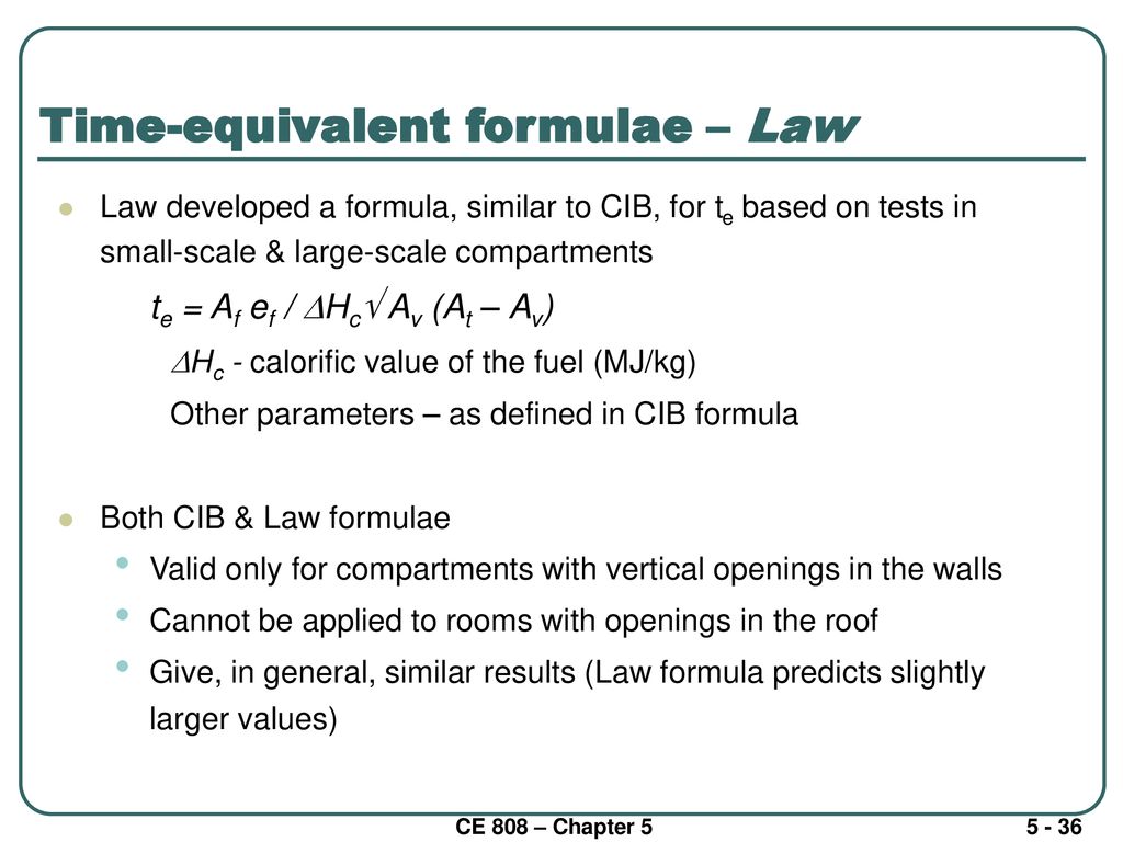 Time-equivalent formulae – Law