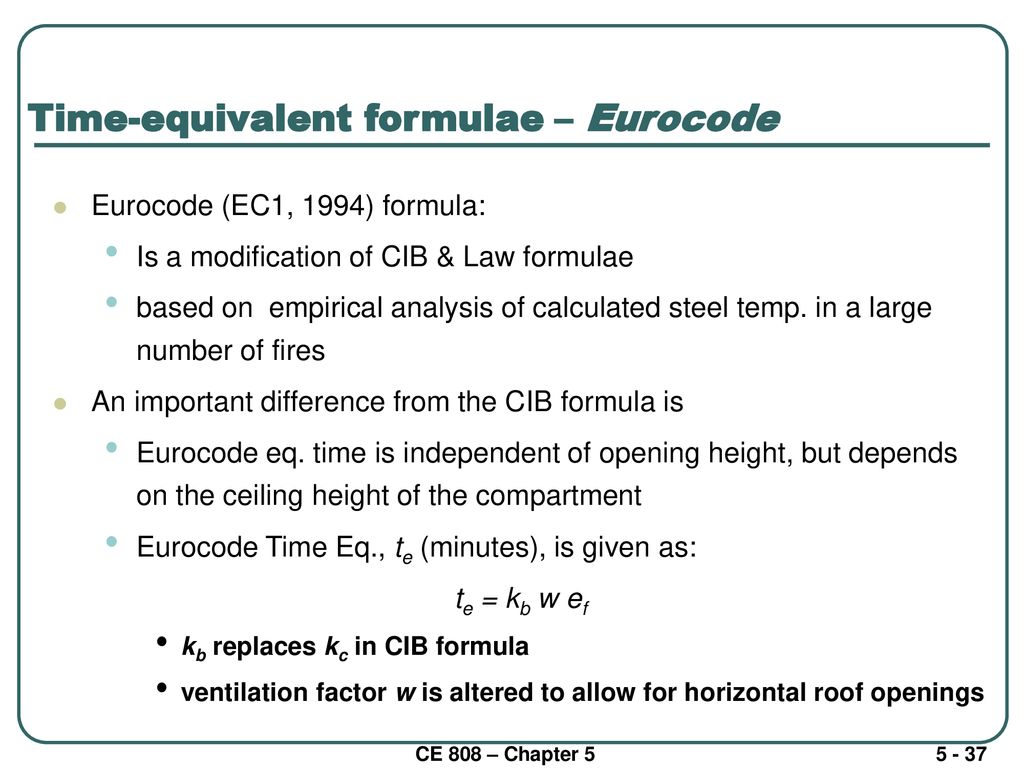 Time-equivalent formulae – Eurocode