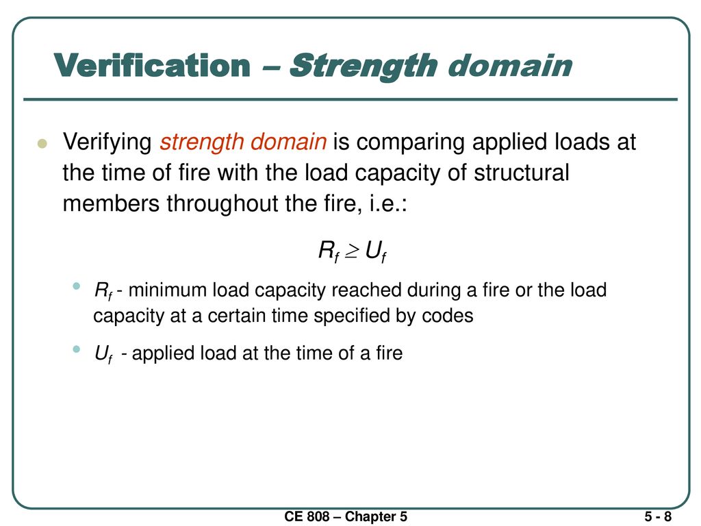 Verification – Strength domain