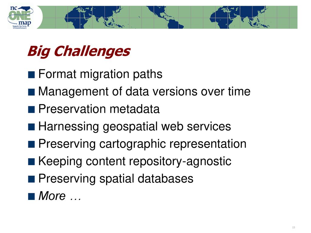 Long term preservation of at risk digital geospatial data the north