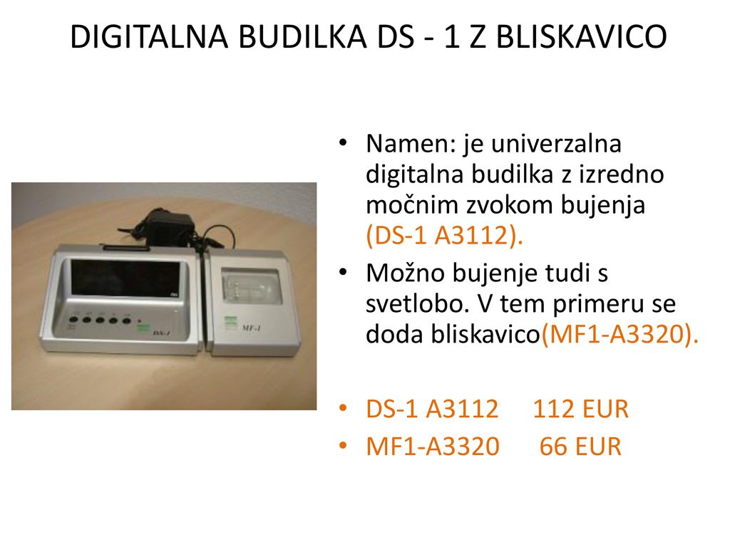 Digitalna budilka DS - 1 z bliskavico