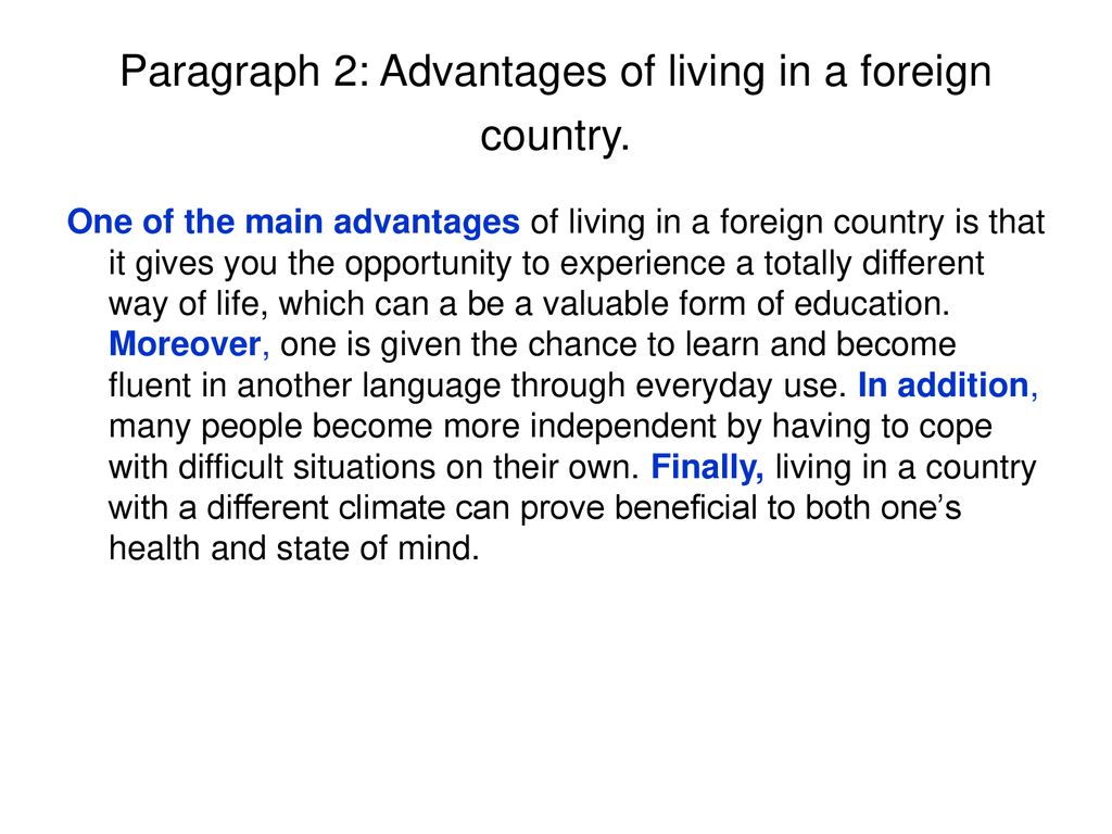 advantages of living in the country essay