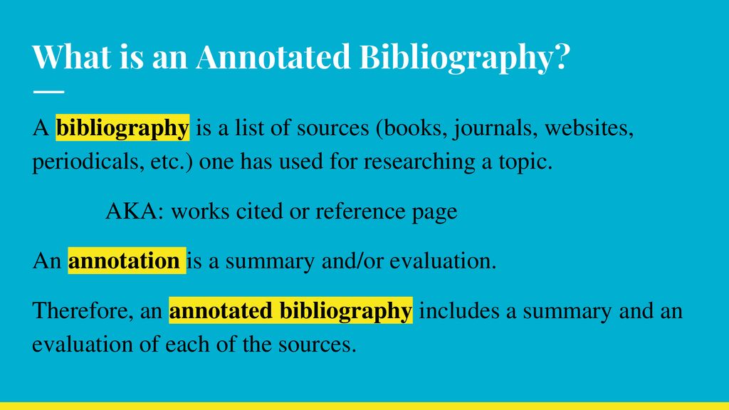 annotated bibliography using websites